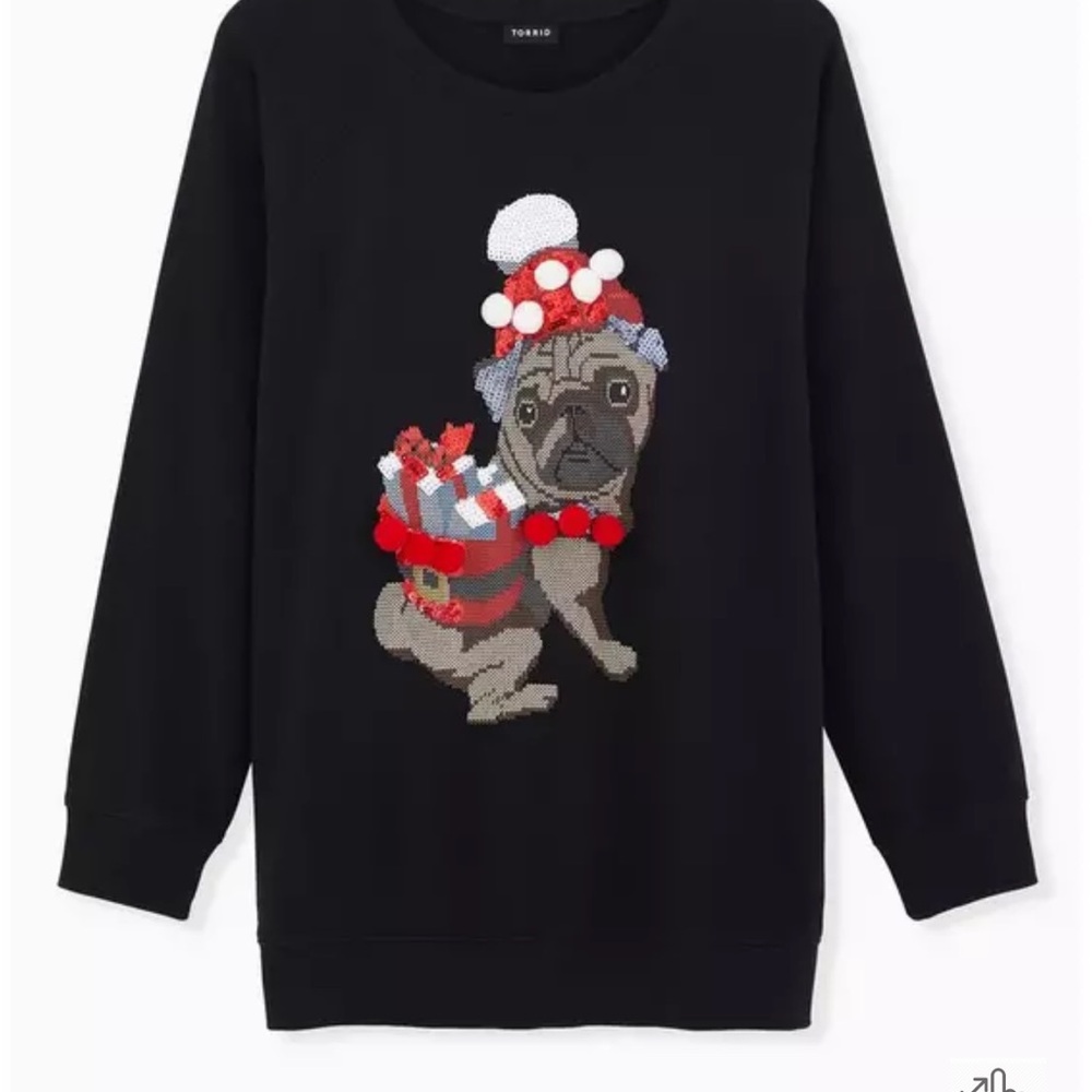 Torrid Black Sweater with White Accents